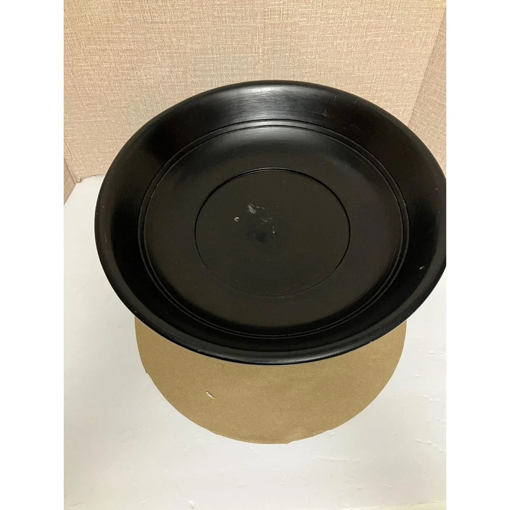 Wooden Pedestal Bowl Home Decor Medium Black Excellent Matte Centerpiece